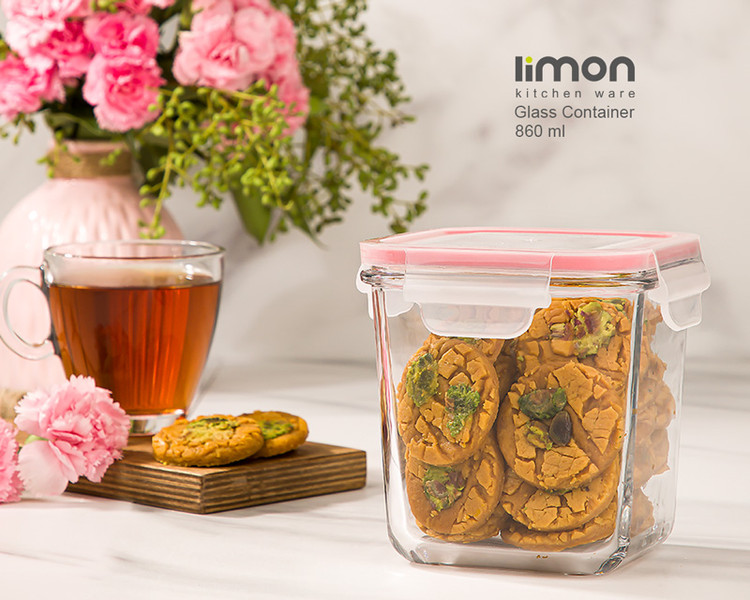 ظرف شیشه ای مربع لیمون